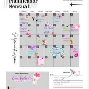 Paquete de planeadores mensuales , diseños variados + Stickers Gratis