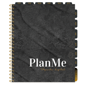 Agenda Digital Interactiva - PlanMe 2025-2026 Elegant Black + Cortesía de regalo